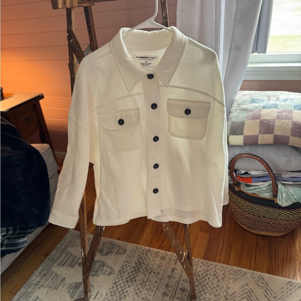 Women's White Button-Up Jacket